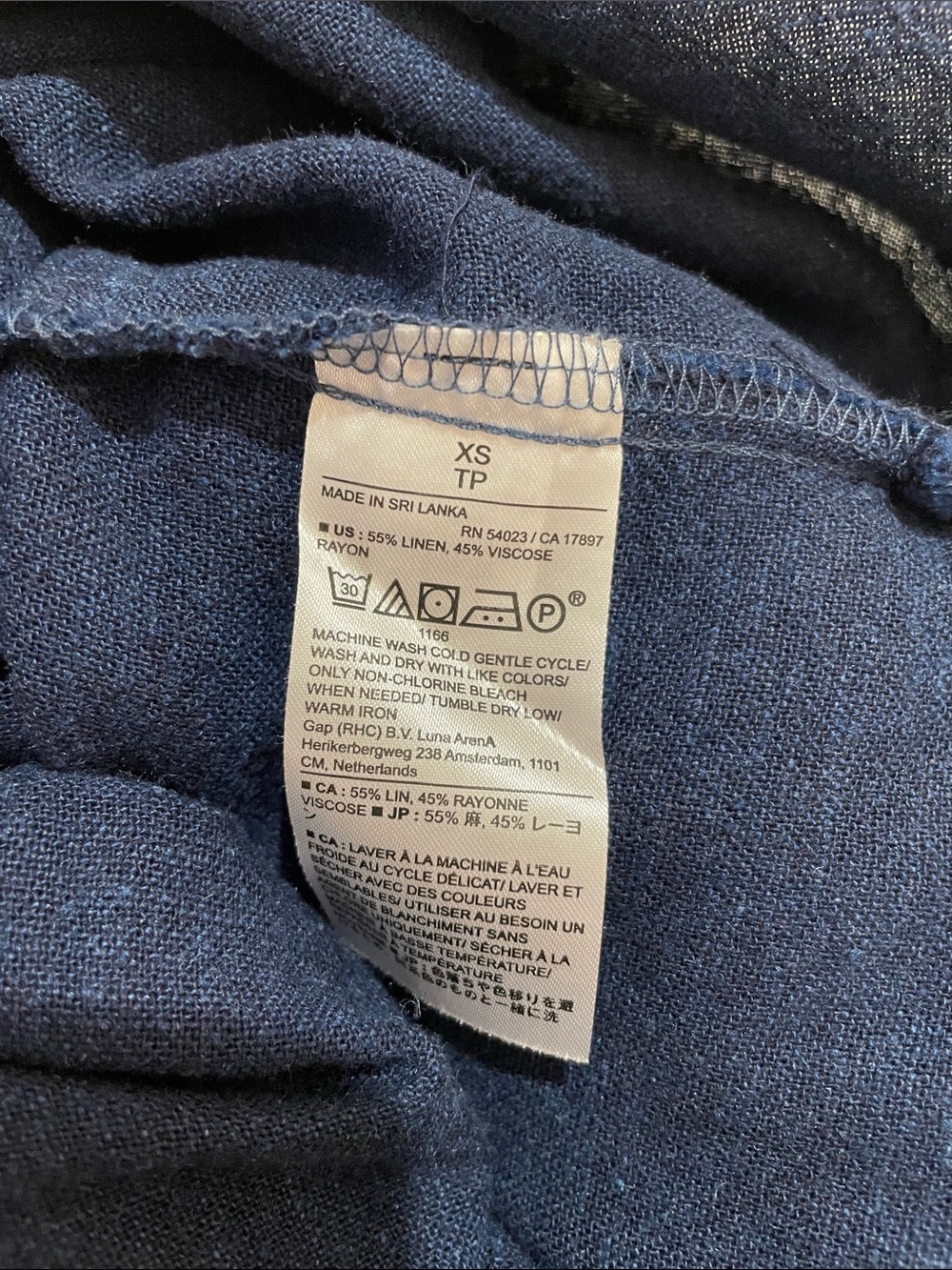 Banana Republic Navy Linen-Blend Blouse (XS) - Picture 4 of 4